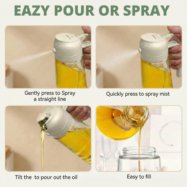 Dual-Function Oil Sprayer & Pourer - multicolor